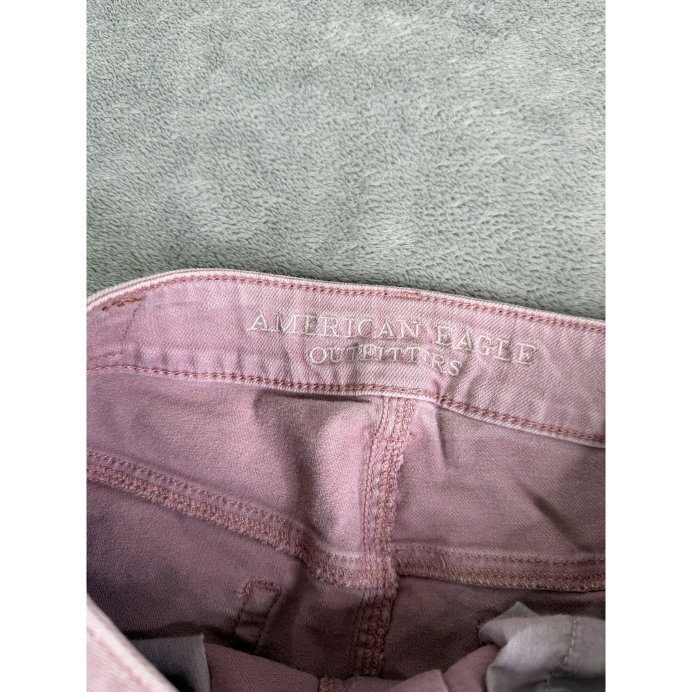 Vintage Y2K American Eagle Micro Mini Denim Shorts Women's Size 2 Pink - Picture 4 of 9